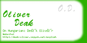 oliver deak business card